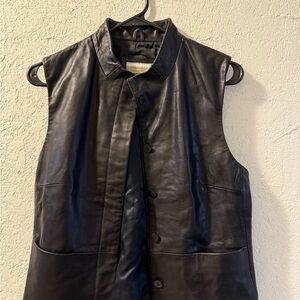 Coldwater Creek Black Leather Vest